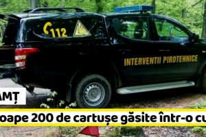 NEAMȚ: Aproape 200 de cartuşe găsite într-o curte