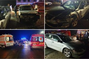 FOTO, LIVE VIDEO| ACCIDENT rutier GRAV la Meteş: O femeie ÎNSĂRCINATĂ încarcerată după o coliziune între un autoturism şi un camion care transporta butelii