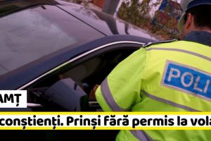 NEAMȚ: 3 inconştienţi. Prinşi fără permis la volan
