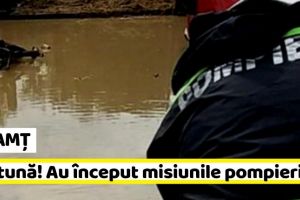NEAMȚ: Misunile pompierilor: Evacuare apă şi degajarea unei maşini împotmolite în noroi