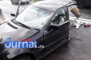 FOTO: Maşină înmatriculată în Vrancea, implicată într-un grav accident pe DN1, în Sibiu