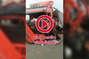 Accident grav, cu un tir intrat într-un camion, după o depăşire neregulamentară