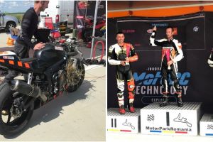 Campionul Adrian Petrovici:  A cazut cu motocicleta, la peste 200 km / h, iar peste doua zile a ocupat locul intai in cursa! (galerie foto)