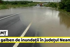 NEAMȚ: Avertizare imediată: Cod galben de inundaţii în Neamţ (20 iulie)
