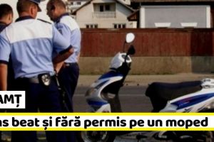 NEAMȚ: Prins beat şi fără permis, pe un moped neîmatriculat