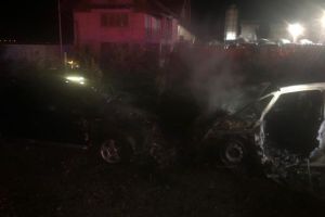 Autoturisme în flăcări pe strada Ecologiştilor