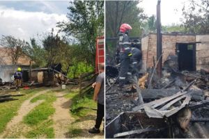 FOTO: INCENDIU la o anexă gospodărească din Pătrânjeni, Zlatna. Pompierii de la ISU Alba şi SVSU Zlatna, prezenţi la faţa locului