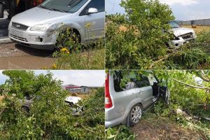 FOTO, VIDEO| ACCIDENT rutier pe şoseaua de centură a municipiului Alba Iulia. Impact între 2 autoturisme, la intersecţia DJ107C spre Drâmbar
