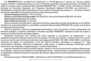 Finalizarea proiectului ”Extinderea capacităţii avansate de realizare a activităţilor de ...