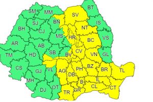 Meteorologii prelungesc CODUL GALBEN până la ora 23:00