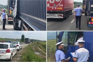 FOTO, VIDEO: Șoferii de transport persoane şi mărfuri, la control. Agenţii de la rutieră au împânzit drumurile din judeţul Alba