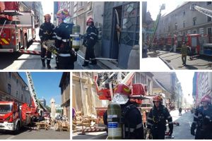 Exerciţiu de incendiu la Spitalul Militar. Reţeaua de hidranţi din zonă funcţiona doar parţial