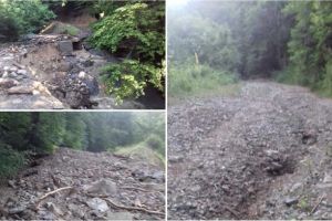 FOTO| Știrea ta: Drum de acces către păşuni, luat de viitură, la Meteş. Localinicii cer intervenţia administraţiei locale