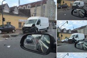 ACCIDENT în Arad. Ciculaţia, PARȚIAL BLOCATĂ pe o arteră importantă (FOTO)