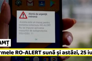 NEAMȚ: Alarmele RO-ALERT sună şi astăzi, 25 iulie