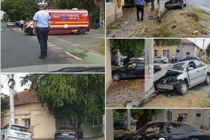 PRĂPĂD la intersecţia străzilor Oituz şi Raţiu. Doi tineri RĂNIŢI şi două maşini făcute PRAF (GALERIE FOTO)