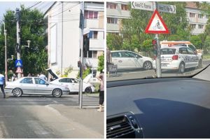 Impact violent între două maşini, în Complexul Studenţesc. Un bărbat a ajuns la spital