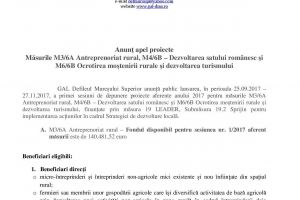 Anunţ apel proiecte