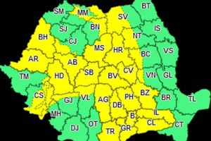 Atenţionare meteorologică de COD GALBEN pentru judeţul Alba, până mâine la ora 11. Averse torenţiale, descărcări electrice, grindină, vijelii