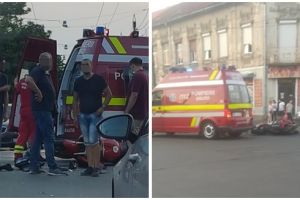Motociclist la spital după ce un şofer nu i-a acordat prioritate, la Timişoara