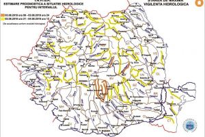 Avertizare hidrologică de torenţi şi viituri rapide în zona montană, până duminică la prânz