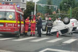 Maşină răsturnată la Ceasu Rău