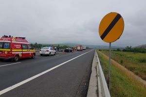FOTO Accident pe autostrada A1 între Apoldu de Jos şi Cunţa