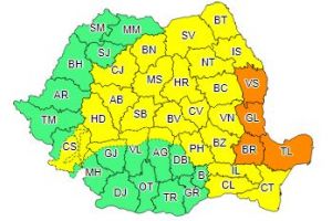 Coduri galbene şi portocalii în ţară. Nordul judeţului Dâmboviţa e sub cod galben!