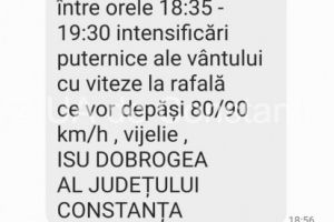 Avertizare RO-ALERT: Judetul Constanta, sub cod ROȘU de ploi, grindina si vijelii!