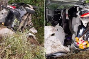 FOTO. Accident MORTAL, sâmbătă, pe un drum comunal din Sibişel. Un tânăr de 19 ani a murit, iar alţi trei au fost răniţi