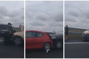 Trei persoane rănite în urma unui accident în lanţ, pe autostrada Timişoara-Lugoj