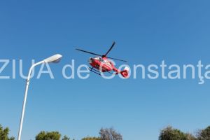 Pieton, lovit de o motocicleta, pe DN 5. Intervine elicopterul SMURD
