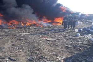 Mesaj de avertizare prin RO-Alert pentru protectia populatiei: Incendiu violent la un depozit de reciclare din Bihor