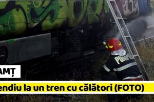 NEAMȚ: Incendiu la un tren cu călători (FOTO)