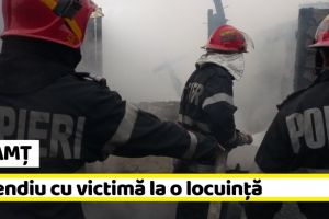 NEAMȚ: Incendiu cu victimă la o locuinţă. O bătrână a suferit arsuri