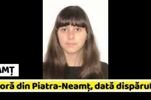 NEAMȚ: Minoră din Piatra-Neamţ, dată dispărută. Dacă aveţi informaţii, sunaţi la „112” (FOTO)