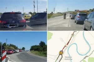 FOTO: Trafic infernal la intarea în Alba Iulia dinspre Cluj. Lucrările la partea carosabilă au format cozi kilometrice pe ambele sensuri