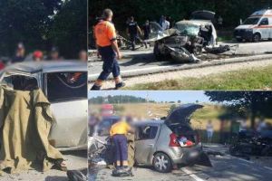 FOTO| Sâmbătă NEAGRĂ pe şoselele din România: Accident MORTAL pe DN 76, după un impact frontal între 2 autoturisme. Trei persoane decedate