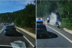 FOTO: GRAV accident de circulaţie pe un drum dintr-un judeţ vecin cu Alba. Doi morţi, după ce un autoturism s-a lovit de un cap de pod
