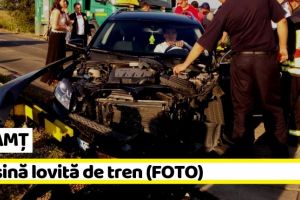 NEAMȚ: Accident feroviar. Maşină lovită de tren (FOTO)