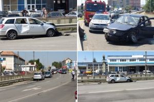 FOTO: ACCIDENT de circulaţie în Alba Iulia. O victimă, în urma unui impact dintre două autoturisme pe strada Alexandru Ioan Cuza