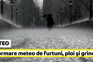 METEO: Informare meteo de furtuni, ploi şi grindină în toată ţara