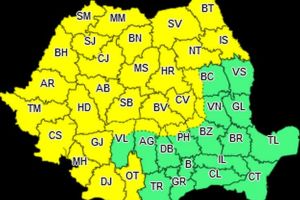 Judeţul Alba, sub COD GALBEN de instabilitate atmosferică: ploi torenţiale, descărcări electrice, intensificări ale vântului şi grindină