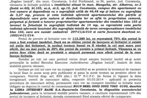 Imobil din municipiul Mangalia scos la vanzare de  B.E.J. “Bogdan Ionica prin licitatie publica 