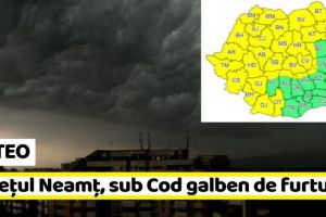 METEO: Judeţul Neamţ, sub Cod galben de furtuni de astăzi, 14 august