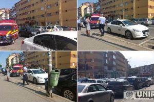 FOTO, VIDEO. ACCIDENT rutier în Alba Iulia, pe b-dul Revoluţiei. O femeie acroşată de un autoturism în timp ce traversa neregulamentar