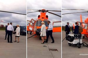 Dăncilă a zburat cu elicopterul peste Botoşani. Cine a dat bani pentru transportul premierului!