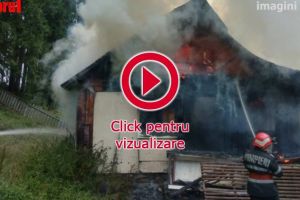 Incendiu puternic la o casă aflată în pădure, la Iacobeni