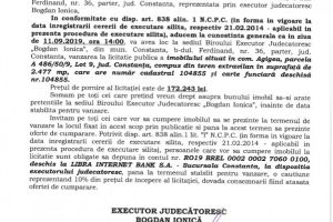  Imobil din comuna Agigea scos la vanzare prin licitatie publica