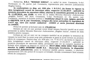 Licitatie publica pentru vanzarea unui imobil din comuna Agigea